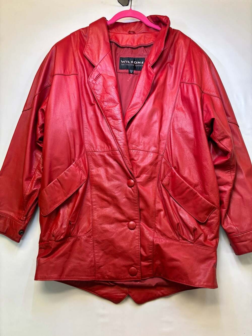 Vintage Wilsons The Leather Experts Red Leather Jacket Size M